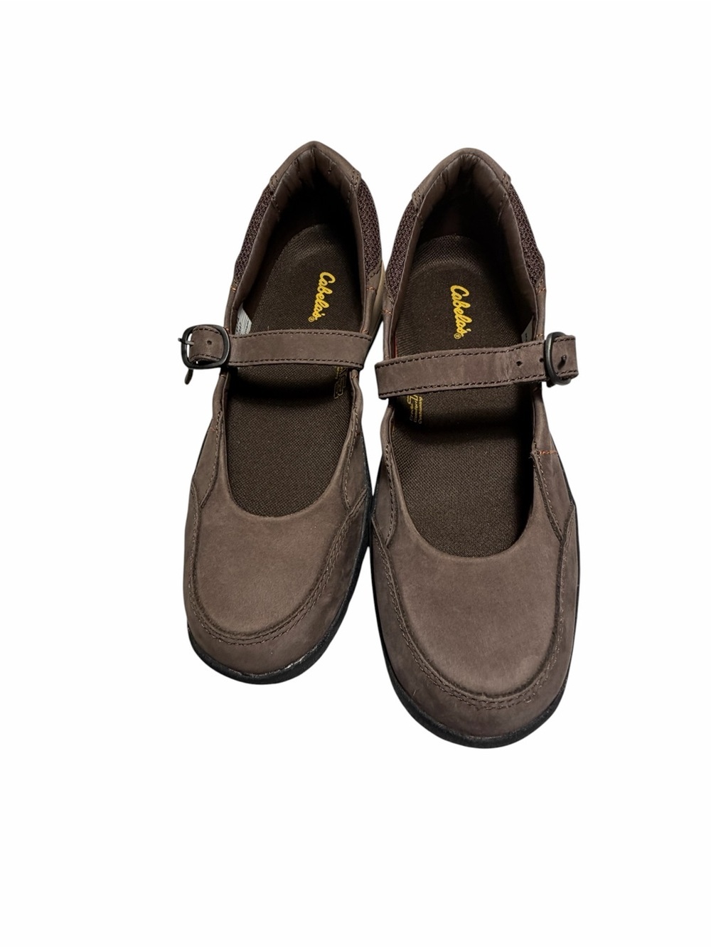Cabelas Brown Suede Mary Jane Strap Comfort Walking Shoes Sz 8